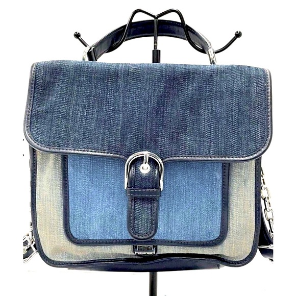 Michael Kors Cooper Large School Satchel Indigo Light Washed Denim Bag EUC - Picture 16 of 16